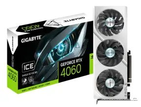 Tarjeta De Video Gigabyte Rtx 4060 Eagle Oc Ice 8gb Gddr6 (gv-n4060eagle-oc-ice-8gd) Geforce Nvidia 128 Bits, Blanco, 3 Ventiladores