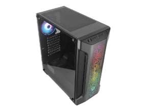 Case Gambyte Extintion Fuente 650w (extintion-600w) Panel De Vidrio, 3 Ventiladores, Led Argb, Negro