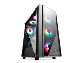 Case Gambyte Inmortal Fuente 650w (cf-inmortal) Panel De Vidrio, 4 Ventiladores, Led Argb, Negro