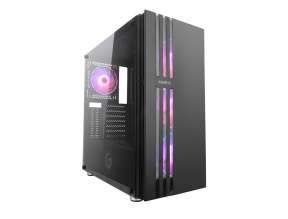 Case Gambyte Xlayer Fuente 650w (xlayer) Panel De Vidrio, 4 Ventiladores, Led Argb, Negro