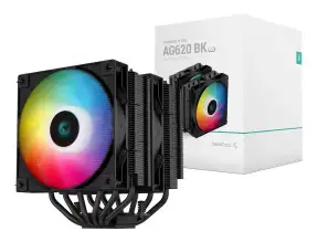 Cooler Para Procesador Deepcool Ag620 Bk Argb (r-ag620-bkanmn-g-1) 2 Ventiladores, 120 Mm, Led Argb