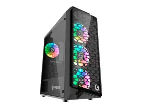 Case Gambyte Furius S/fuente (firius) Panel De Vidrio, 4 Ventiladores, Led Argb, Negro