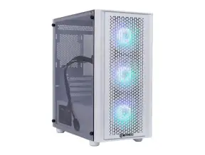 Case Halion Scarlet Fuente 550w (ha-scarlet W550w) Panel De Vidrio, 3 Ventiladores, Led Rgb, Blanco