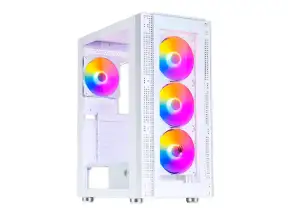 Case Antryx Rx 260 Gaming S/fuente (ac-rx260wfr) Blanco, Panel De Vidrio Frontal, 4 Ventiladores, Led Frgb