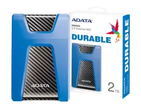 Disco Duro Externo Adata 2tb Hd650 Anti Golpe (ahd650-2tu31-cbl) Unidad De Almacenamiento Portable, Usb 3.1, Azul