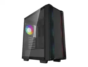 Case Deepcool Gaming Cc560 Argb V2 S/fuente (r-cc560-bktaa4-g-2) Panel De Vidrio, 4 Ventiladores, Led Argb, Negro