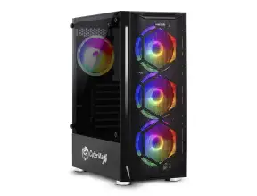 Case Cybertel Striker Cbx5013w S/fuente, Panel De Vidrio, 4 Ventiladores, Led Raibow, Blanco