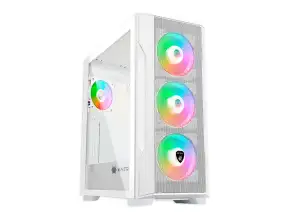 Case Antryx Fx 710 White Gaming S/fuente (ac-fx710w) Panel De Vidrio, 4 Ventiladores, Led Argb, Blanco