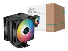 Cooler Para Procesador Deepcool Ag400 Digital Plus (r-ag400-bkadmp-g-1) 2 Ventiladores, Led Argb, 120mm, Black