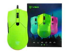 Mouse Vsg Aurora Verde Gaming (vg-m430-vbo) Hasta 7200 Dpi, 6 Botones, Rgb, Verde