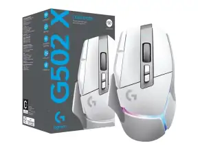 Mouse Inalambrico Logitech G502 X Plus Gaming (910-006169) Hasta 25.600 Dpi, 13 Botones Programables, Receptor Usb, Rgb, Blanco