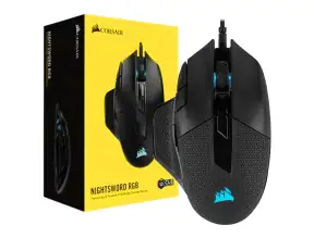 Mouse Corsair Nightsword Rgb Gaming (ch-9306011-na) Hasta 18.000 Dpi, 8 Botones Programables, Rgb, Negro