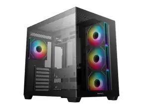 Case Deepcool Gaming Cg530 4f S/fuente (r-cg530-bkada4-g-1) Panel De Vidrio, 4 Ventiladores, Led Rgb, Negro