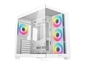 Case Deepcool Gaming Cg530 4f Wh S/fuente (r-cg530-whada4-g-1) Panel De Vidrio, 4 Ventiladores, Led Argb, White