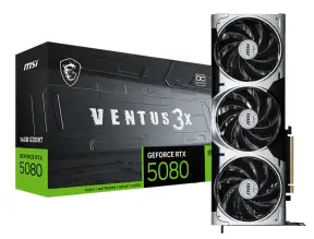 Tarjeta De Video Msi Rtx 5080 Ventus 3x Oc Plus 16gb Gddr7 (g5080-16v3cp) Geforce Nvidia 256 Bits, 3 Ventiladores